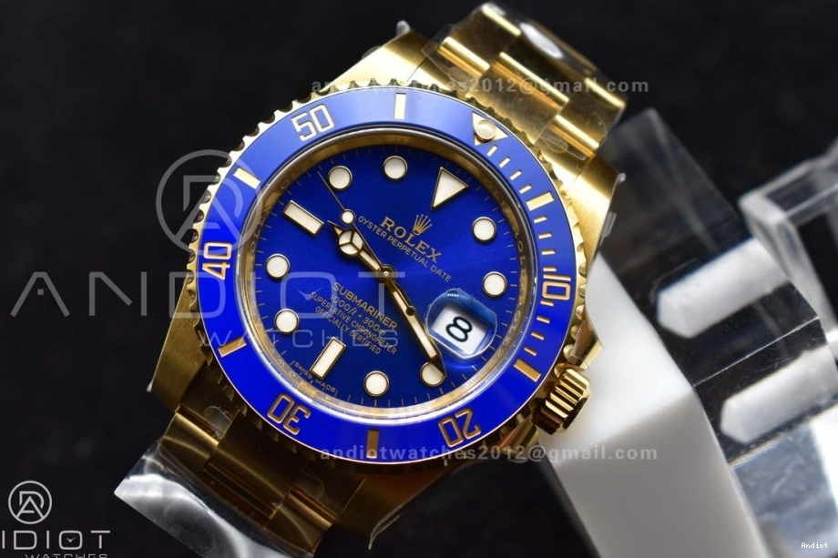 Ceramic Clean 1:1 Best 116618 904L Submariner YG LB Edition Steel Blue VR3135 Plated 0517